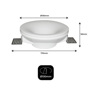 Aro downlight empotrable redondo de Escayola GU10 trimless