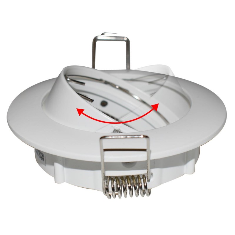 Aro downlight empotrable circular basculante para bombilla GU10 / GU5.3 Aro downlight empotrable circular basculante para bombilla GU10 / GU5.3