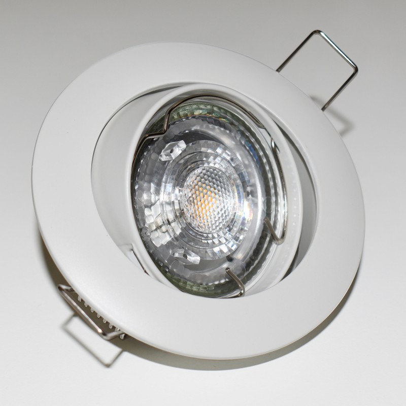 Aro downlight empotrable circular basculante para bombilla GU10 / GU5.3 Aro downlight empotrable circular basculante para bombilla GU10 / GU5.3