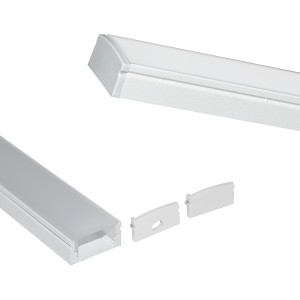 perfil de aluminio para tira led de superficie 17x8mm _ Blanco