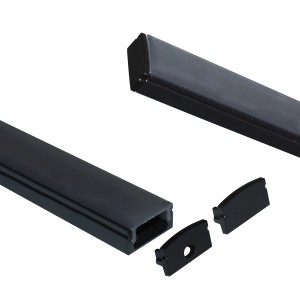perfil de aluminio para tira led de superficie 17x8mm _ Negro