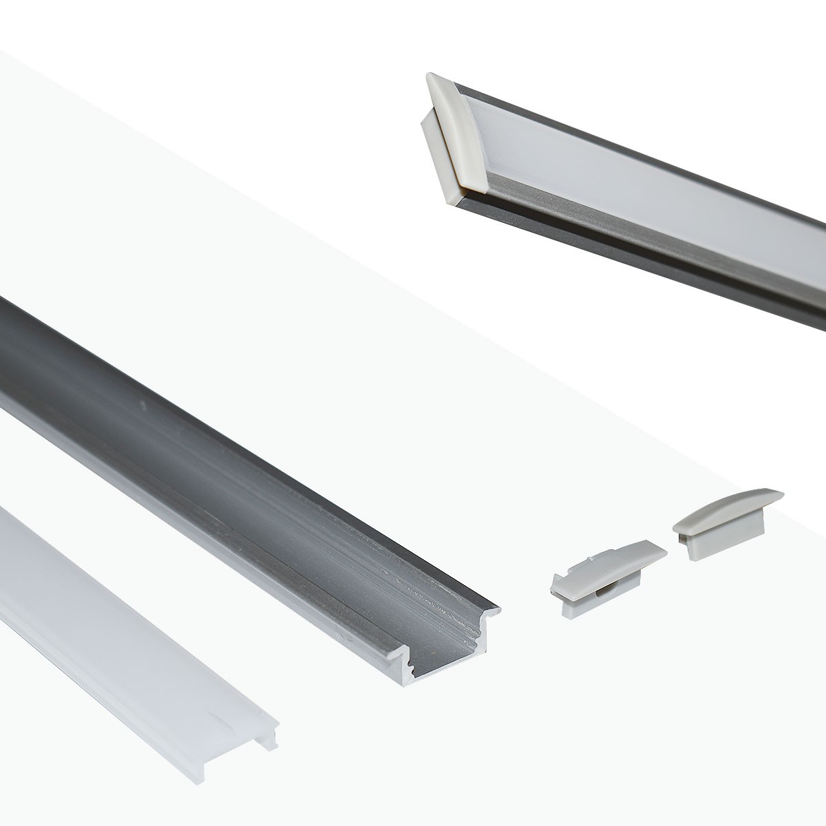 Comprar Perfil aluminio con difusor de superficie para tiras led 2 metros  lpsup01. Precio de oferta