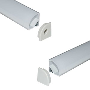 Perfil de aluminio empotrable para tira LED con difusor- 4 clips - 2 tapas  - 36x28mm - 2 metros