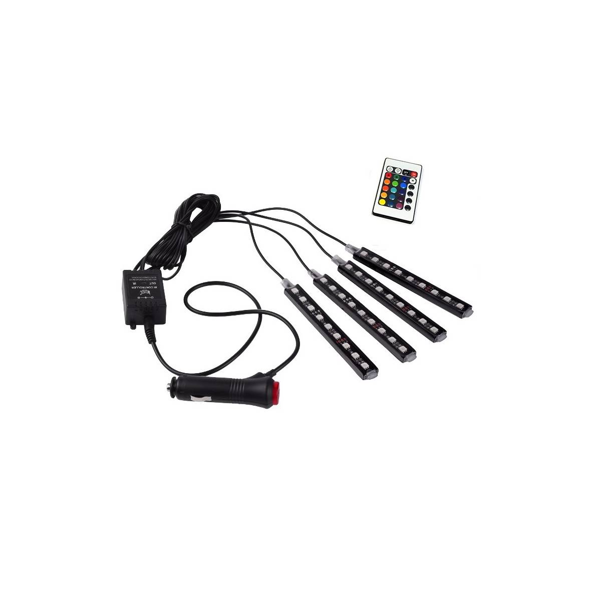 Kit LED para automóvil para RGB 12V con control por mando IR