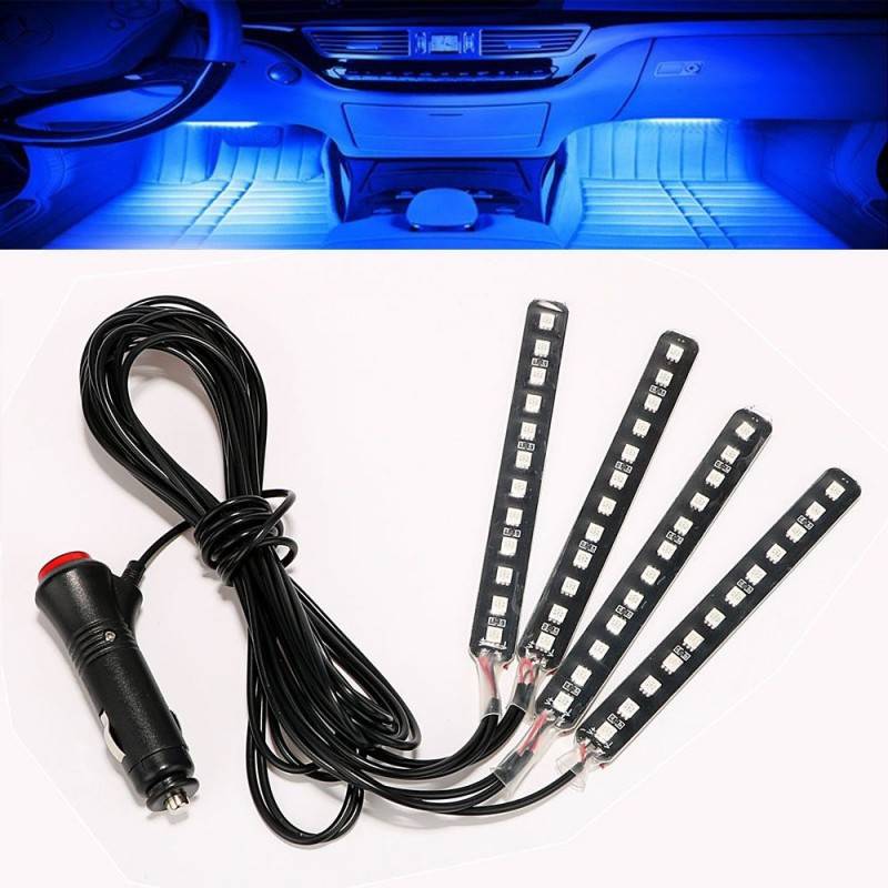 Kit De Tira De Luces Led Rgb Para Interior De Coche, Tira De Cuerda  Ajustable De 360 ​​Grados Para Coche, Luz De Ambiente De Luz Fría De Baja  Potencia Inevent VI012280-03