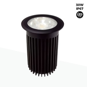 Foco LED empotrable en suelo 30W -Blanco cálido - Ø90mm- IP67