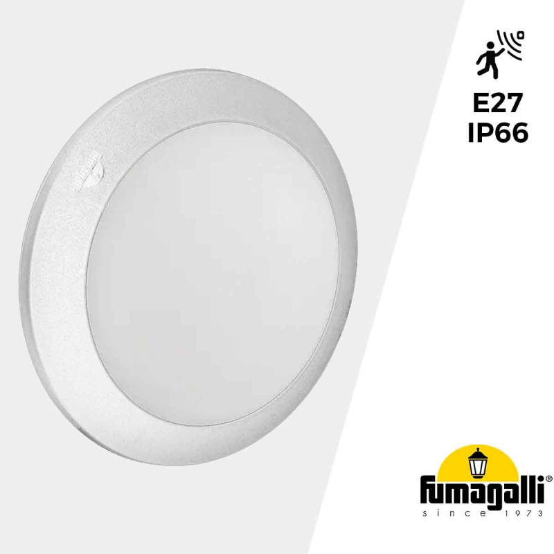 Aplique de pared o techo con sensor FUMAGALLI BERTA E27_Blanco