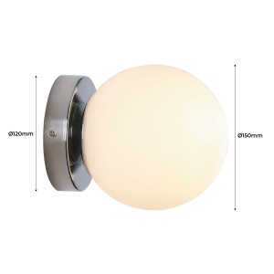 Aplique de pared con Bola 40W - IP44_ cromo