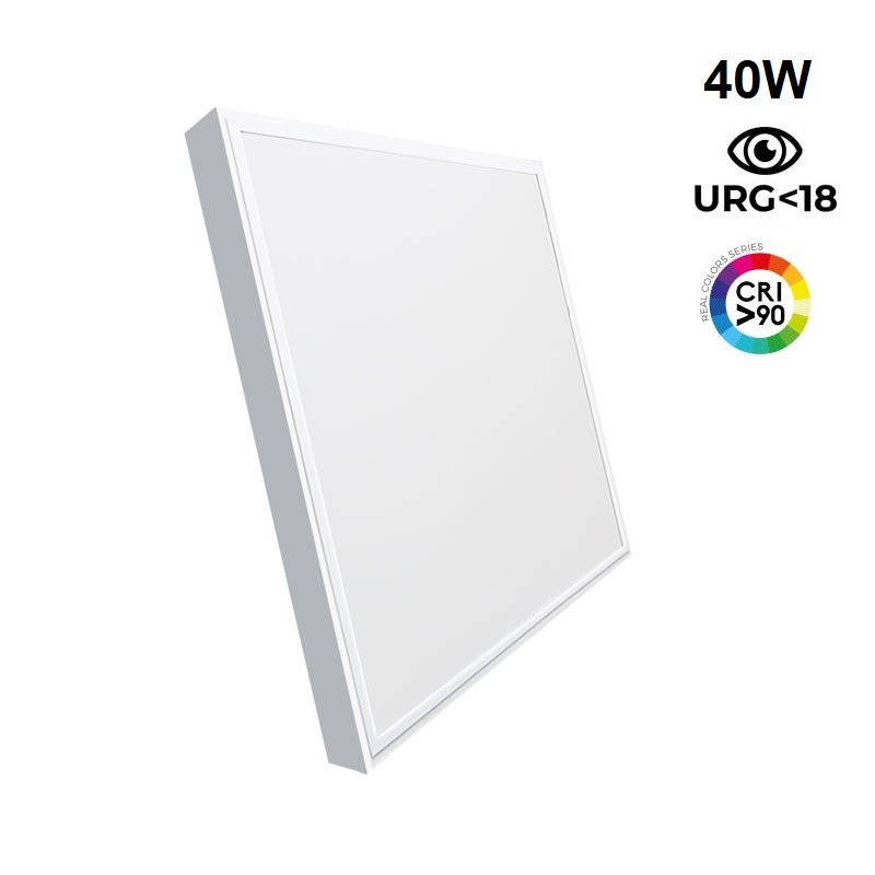 Panel LED slim de superficie 60x60cm - Driver OSRAM - 40W - UGR18 - CRI90 - Con KIT de montaje