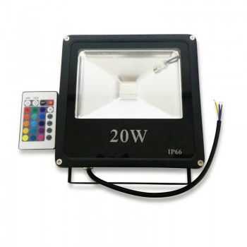 Foco proyector LED RGB 20W COB 230V-AC, CARCASA NEGRA, IP65 Foco proyector LED RGB 20W COB 230V-AC, CARCASA NEGRA, IP65