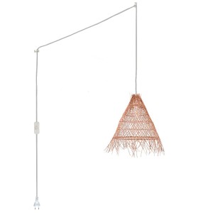 Lámpara colgante de mimbre "Willow" con interruptor y enchufe