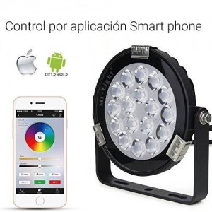 Foco de jardín RGB+CCT 9W 230V Control por RF y WIFI mediante app móvil