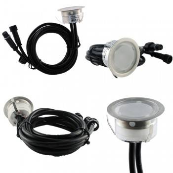 KIT LUCES DE SUELO 6 BALIZAS Ø40X19MM 0,4W 12V-DC IP67 + CABLES CONEXIÓN + FUENTE ALIMENTACIÓN KIT LUCES DE SUELO 6 BALIZAS Ø40X19MM 0,4W 12V-DC IP67 + CABLES CONEXIÓN + FUENTE ALIMENTACIÓN