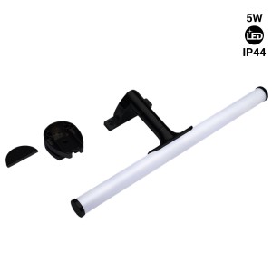 Aplique para espejo de baño LED tubular - 30cm - 5W | 3 formas de fijación