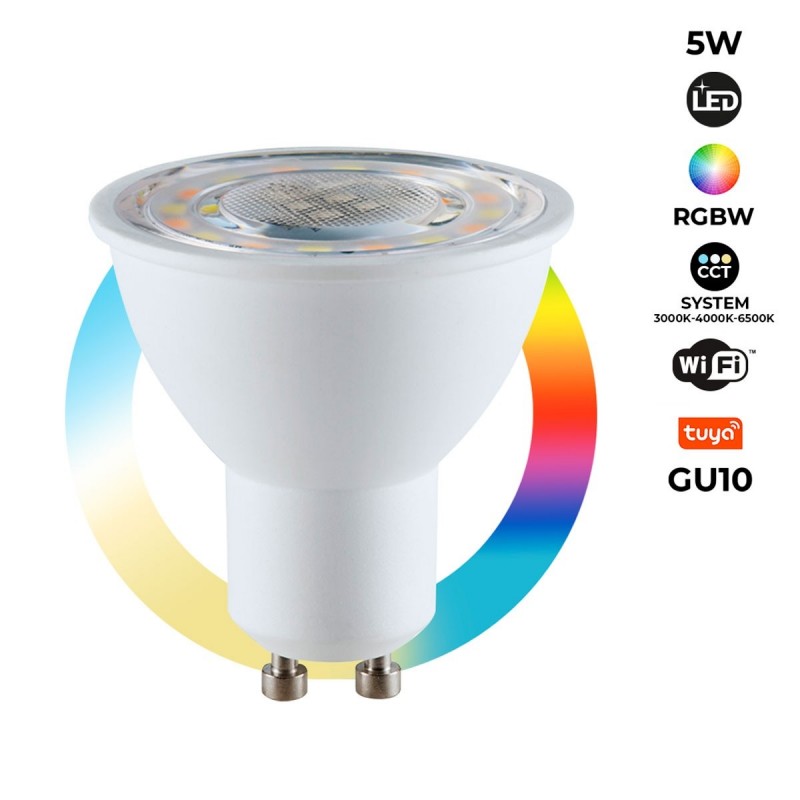 Beneficiario Email Aspirar Bombilla inteligente LED WIFI GU10 - RGBW + CCT - 5W | Smart Home