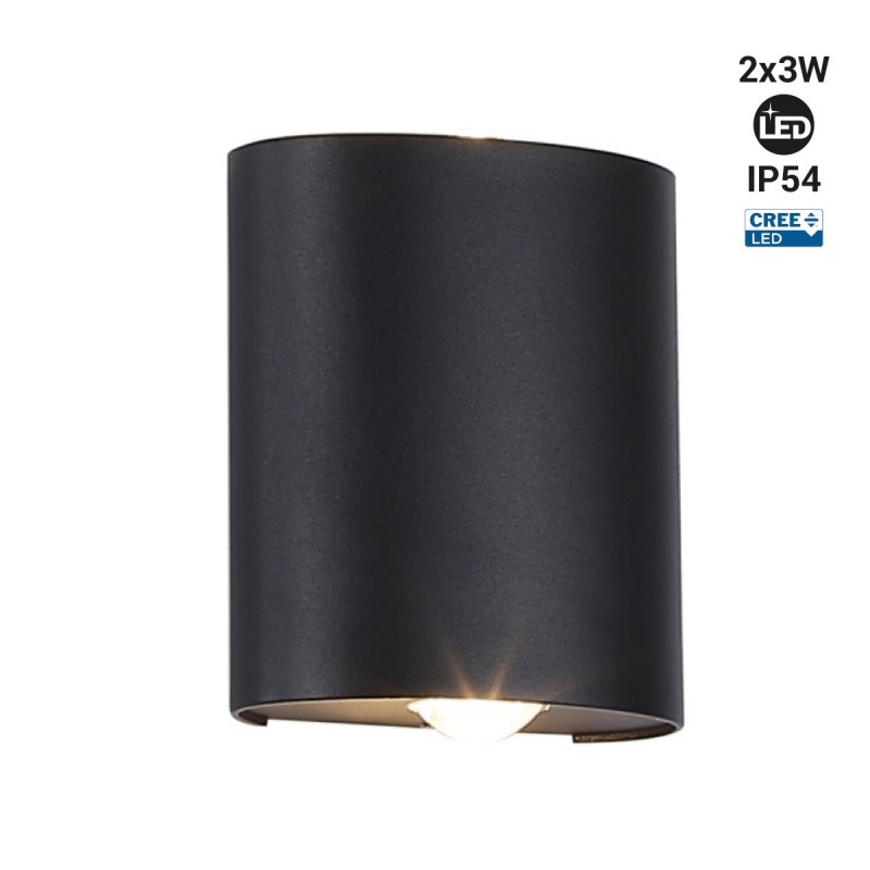 Aplique de pared exterior moderno LED UP&DOWN "asas" 6W IP54