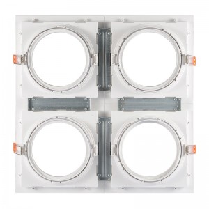 Pack x 4 - Aro downlight cuadrado tipo cardan para bombilla QR111 o AR111 - Corte 155 x 155 mm