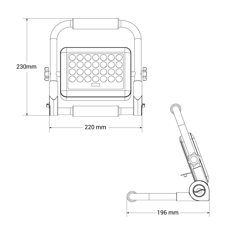 Foco proyector LED portátil de trabajo 40W - IP65 - 6000K