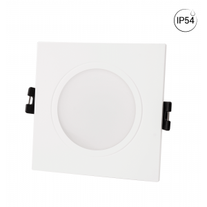 Aro downlight cuadrado para bombilla GU10 - Corte Ø 75-80 mm - IP54 - BLANCO