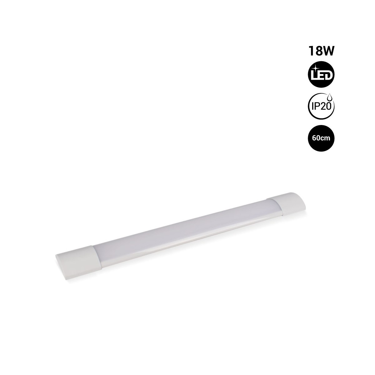 Luminaria lineal LED superficie 18W 60cm IP20