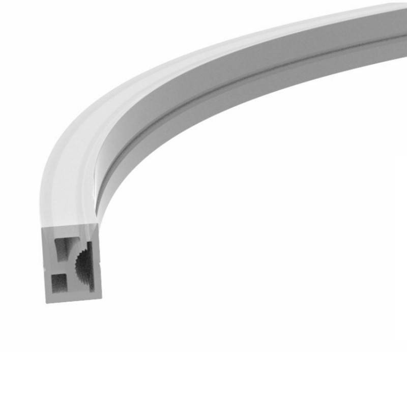 Funda de silicona flexible para convertir tira LED a neón - 16x16mm - 5 metros - Curvatura lateral