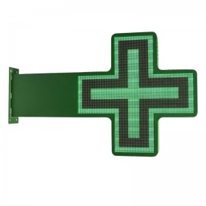 Cruz de farmacia LED RGB multicolor programable P6 - Exterior