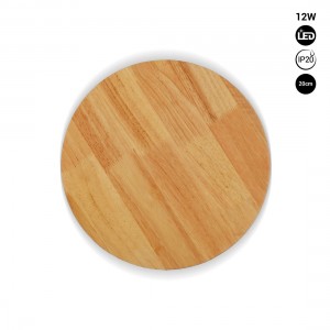 Aplique de pared circular en madera "Lune" - 12W - Ø 20cm