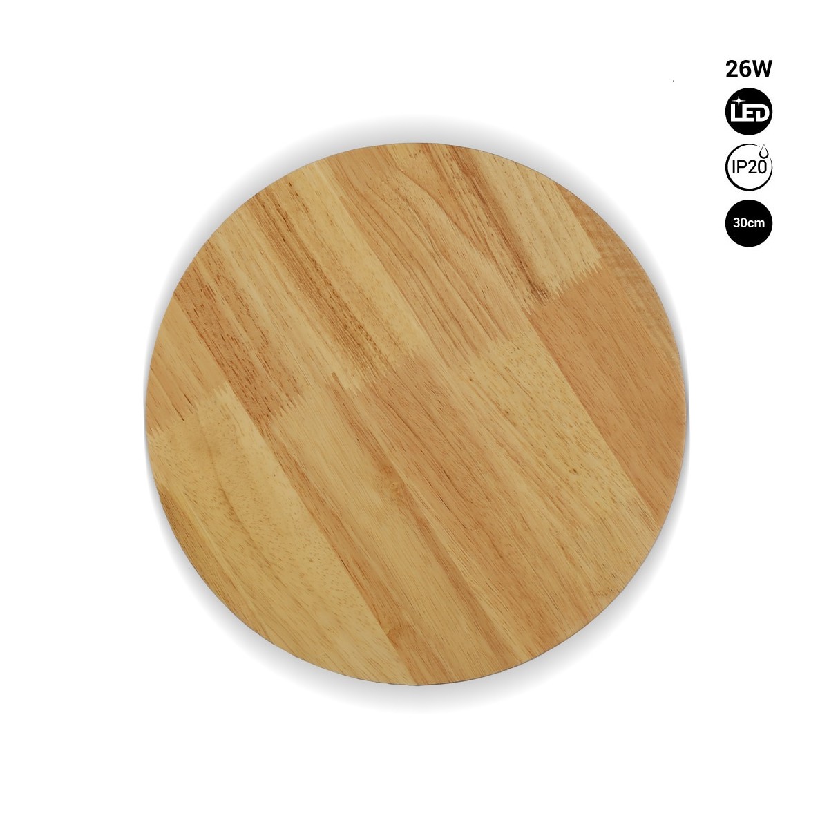 Aplique de pared circular en madera "Lune" - 26W - Ø 30cm