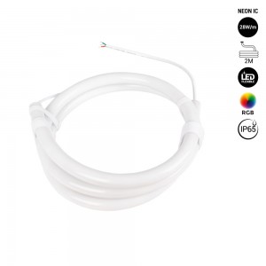 Neón LED flexible RGB inteligente IC - 360º circular - Ø22mm - 2 metros - 12V DC - 28W/m - IP65