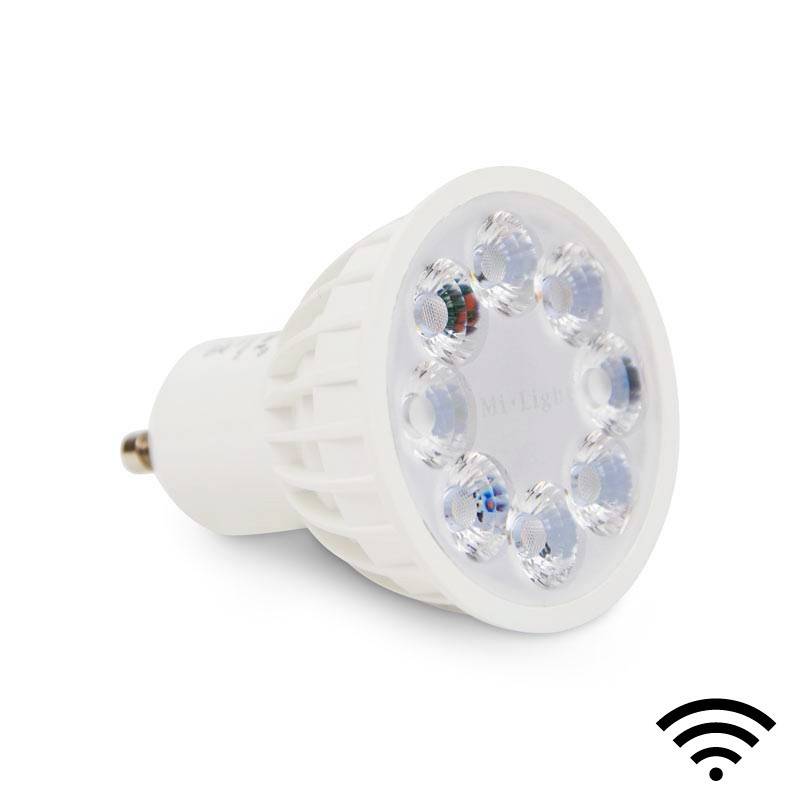 bombillas led gu10 RGBW LED Dicroica GU10 4W control por RF Milight