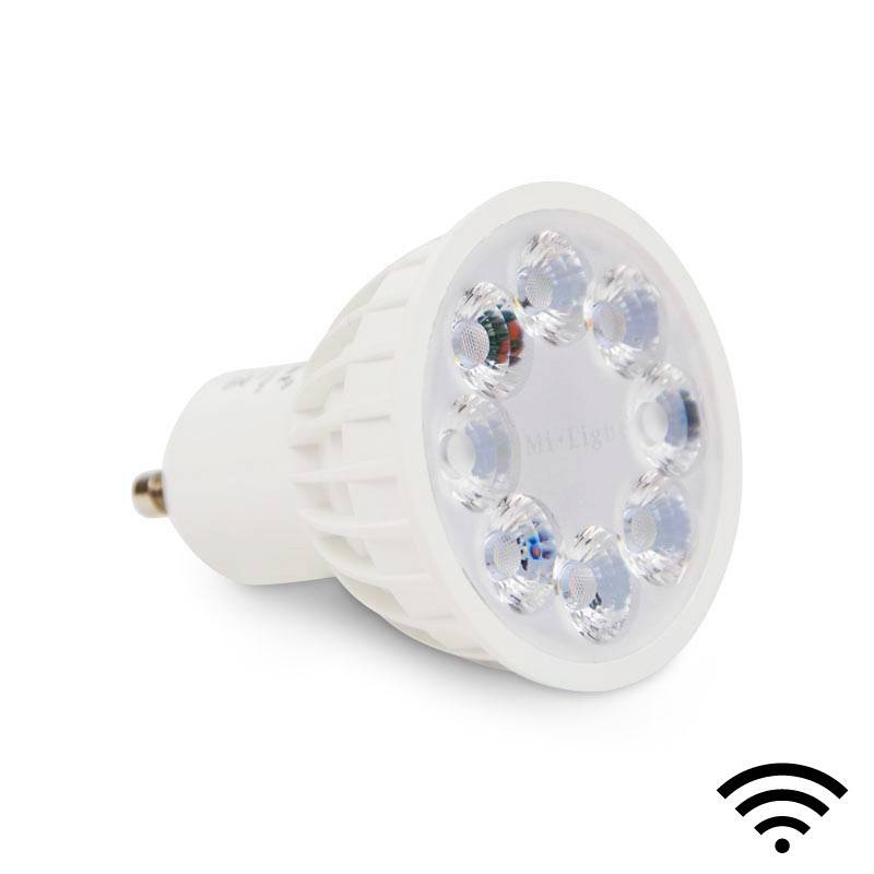 Bombilla LED RGB regulable GU10/4,8W/230V 3000K + mando a distancia