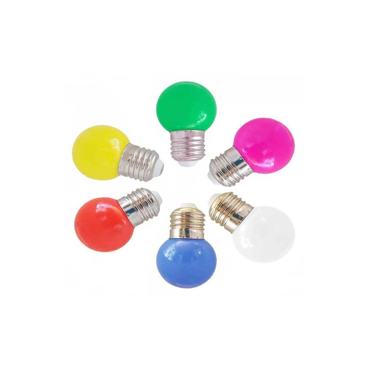 Bombillas LED E27 1W en diferentes colores