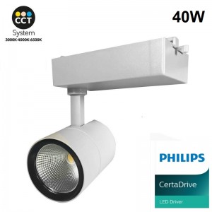 Foco carril LED monofásico  CCT 40W - Driver PHILIPS - 3600lm