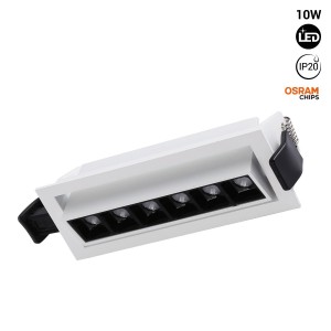 Foco lineal LED empotrable 10W - Orientable - UGR18 - CRI90 - Chip OSRAM - 2800K