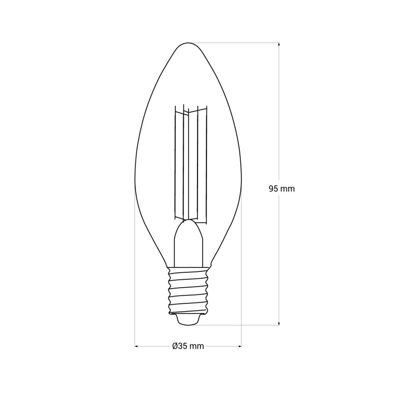 Bombilla filamento LED Vela E14 - 4W - Vintage Gold - 2200K