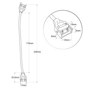 Tira LED COB 220V AC - 10W/m - 12mm - IP67 - 5 metros