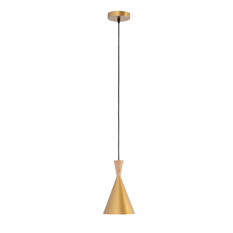 Lámpara colgante nórdica en metal y madera "Exan" / Inspiración "Beat Tall" de TOM DIXON