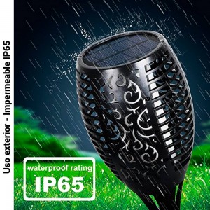 Antorcha solar LED con bombilla efecto fuego IP65