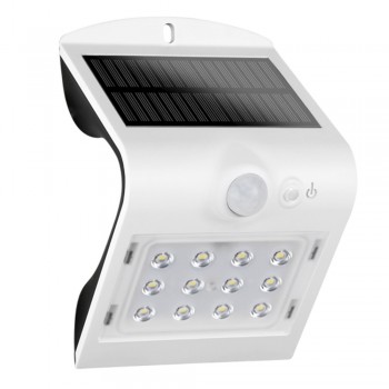 Lámpara solar exterior de pared 1.5W IP65 con sensor PIR de movimiento y crepuscular Lámpara solar exterior de pared 1.5W IP65 con sensor PIR de movimiento y crepuscular
