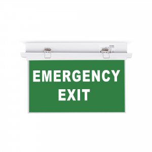 Luz de emergencia permanente con cartel "Emergency Exit" - Empotrable