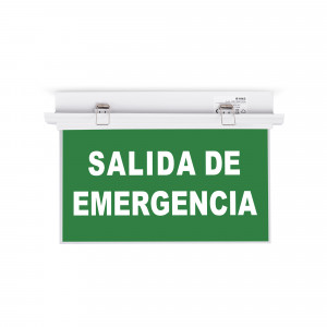 Luz de emergencia permanente con cartel "Salida de Emergencia" - Empotrable