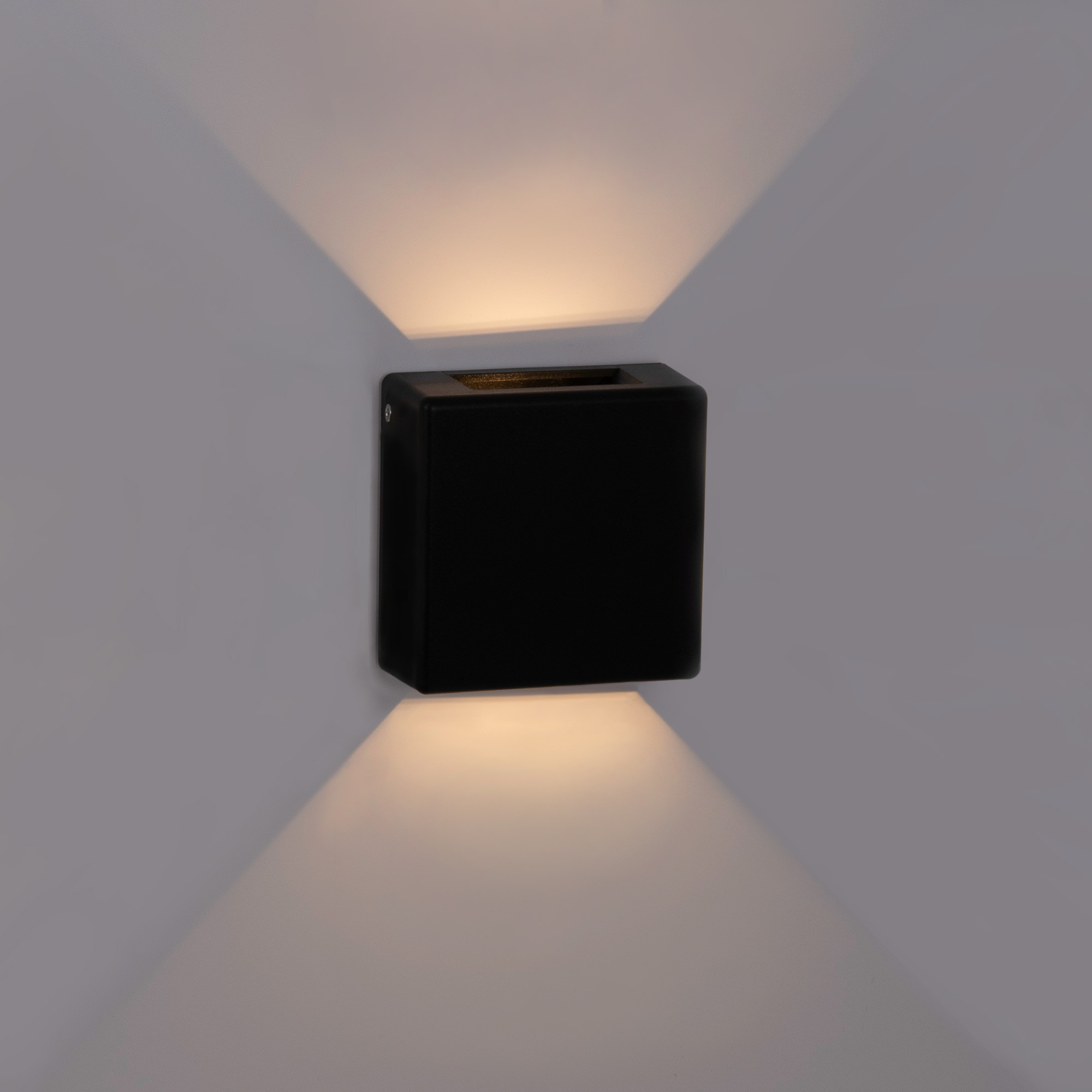Aplique de pared exterior LED cuadrado Square 2 - 6W - IP54 - Emisión de  luz dos caras