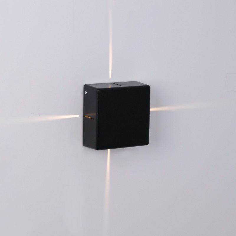 Aplique de pared exterior LED cuadrado "Karen 4" - 6W - IP54 - Emisión de luz cuatro caras