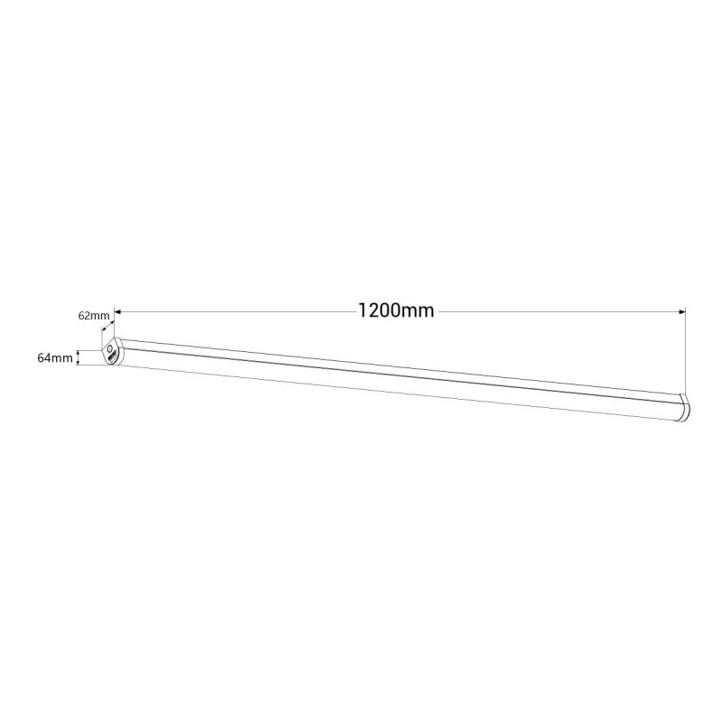 Regleta LED 120cm Mica Opalina Plana 40W