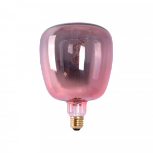 Bombilla decorativa LED de filamento con tinte cobre - E27 D140 - Regulable - 4W - 1800K