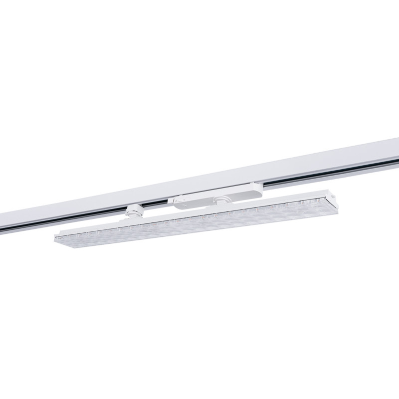 Proyector LED lineal orientable para carril trifásico 20W - CCT - CRI90 - Blanco