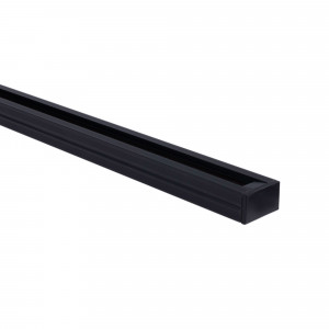 Carril monofásico de PVC para focos LED - Superficie - 2 metros - negro