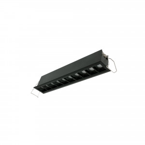 Foco lineal LED empotrable 20W - UGR18 - CRI90 - Chip OSRAM - Negro