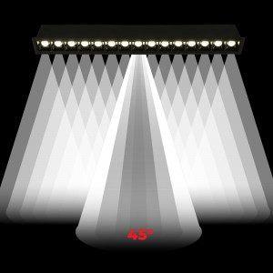 Foco lineal LED empotrable 30W - UGR18 - CRI90 - Chip OSRAM - 4000K - Negro - ángulo 45º