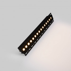 Foco lineal LED integrable en pladur - 30W - UGR18 - CRI90 - Negro - blanco cálido